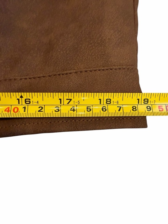 ONEDREAMER Women's Faux Leather Cropped Jacket Motorcycle Short Coat BROWN L - Picture 7 of 12